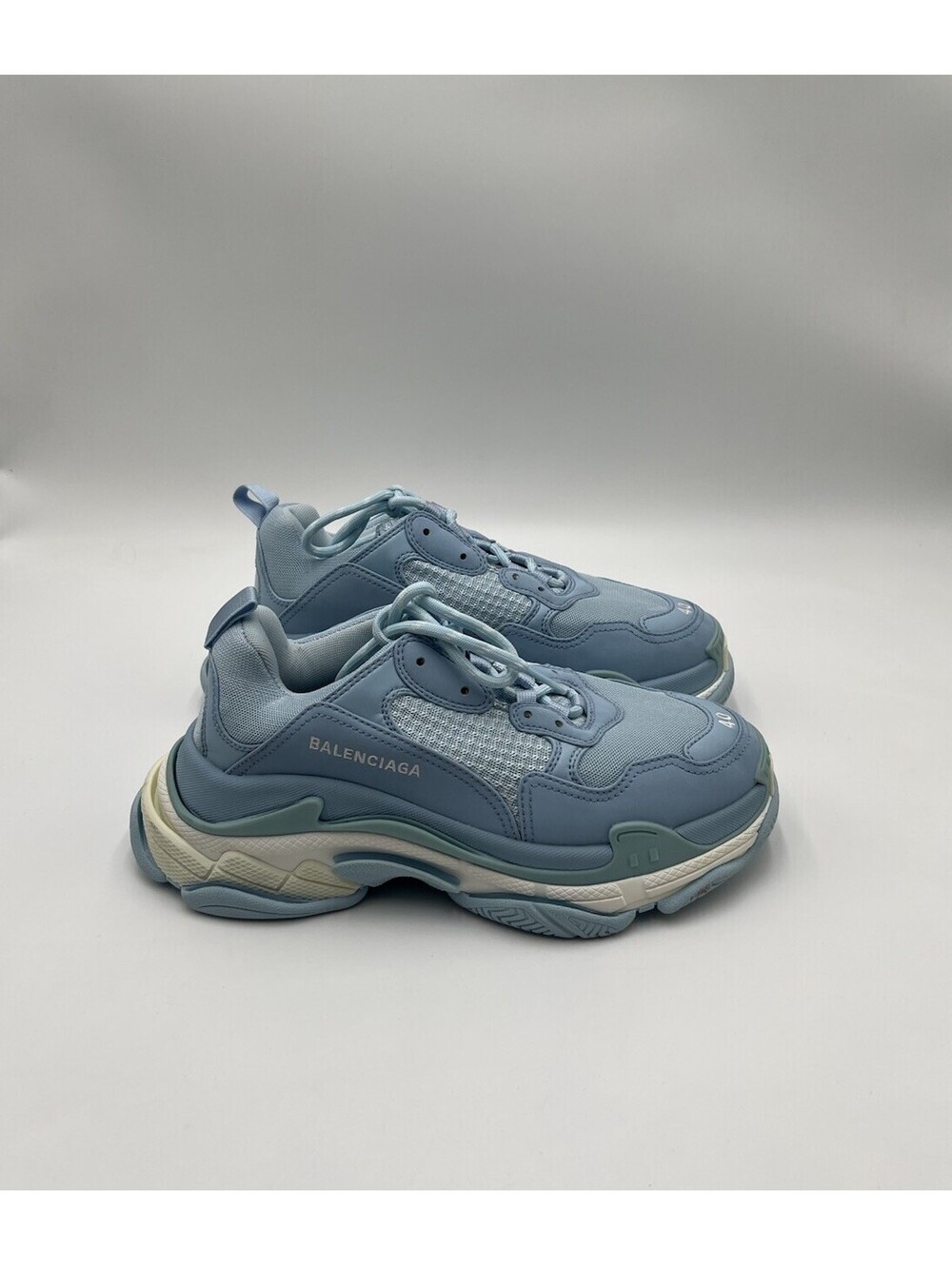 Women’s Balenciaga Triple S sneakers light blue / white Size 10